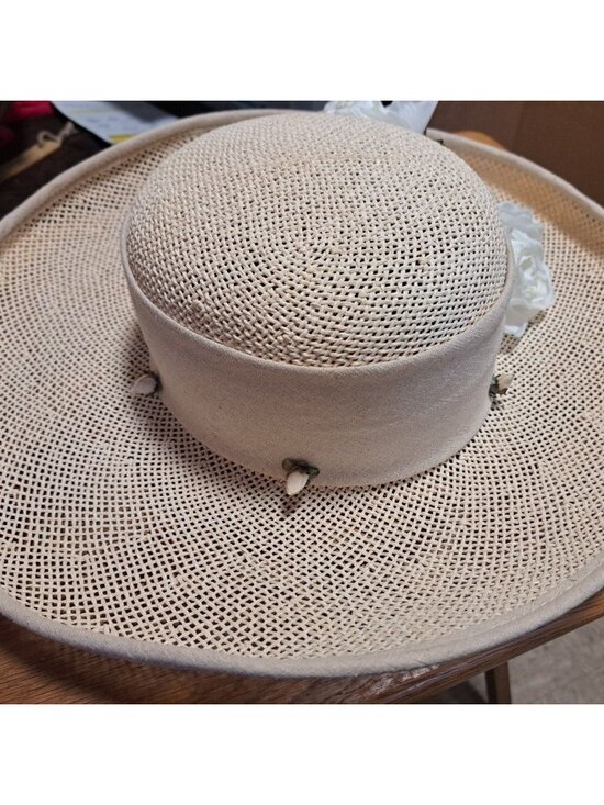 Sonni Ivory floral Vintage Hat Straw Summer Elegant main image 4